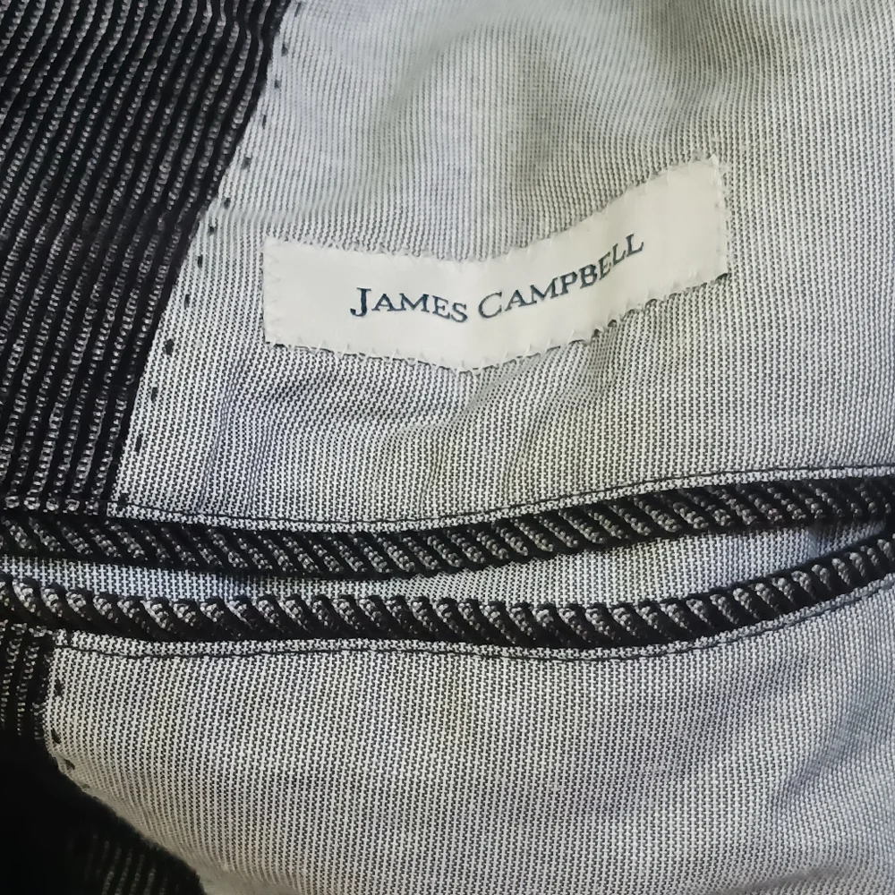 James Campbell Suit Jacket Blazer Black Corduroy Large *